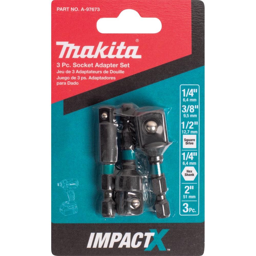 Makita Impact X 3 Pc. 2 Socket Adapter Set - Flockneti