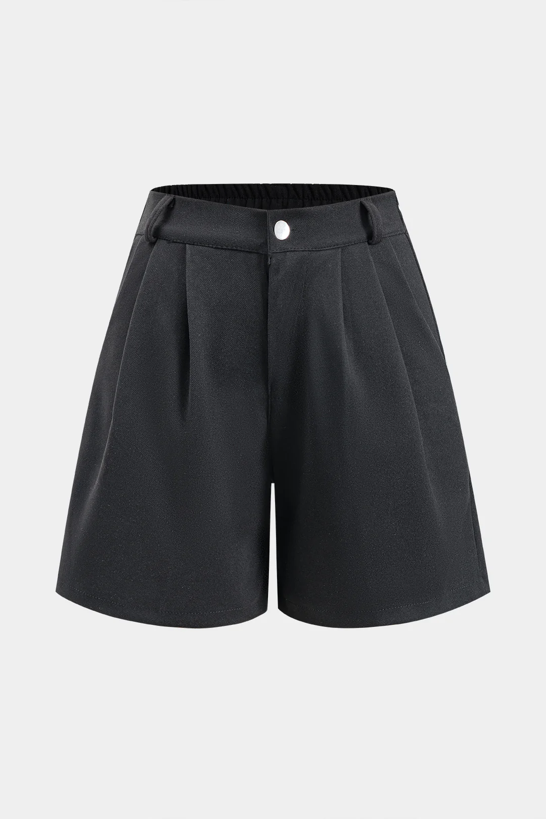 Woolen Pleated High Waist Wide Leg Shorts - Flockneti