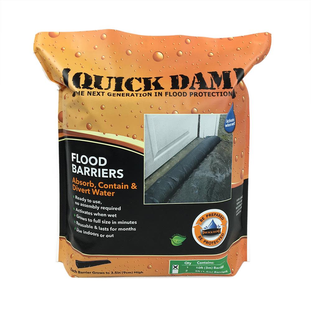 Quick Dam 10-ft L x 6-in W Self-Inflating Flood Barrier - Flockneti
