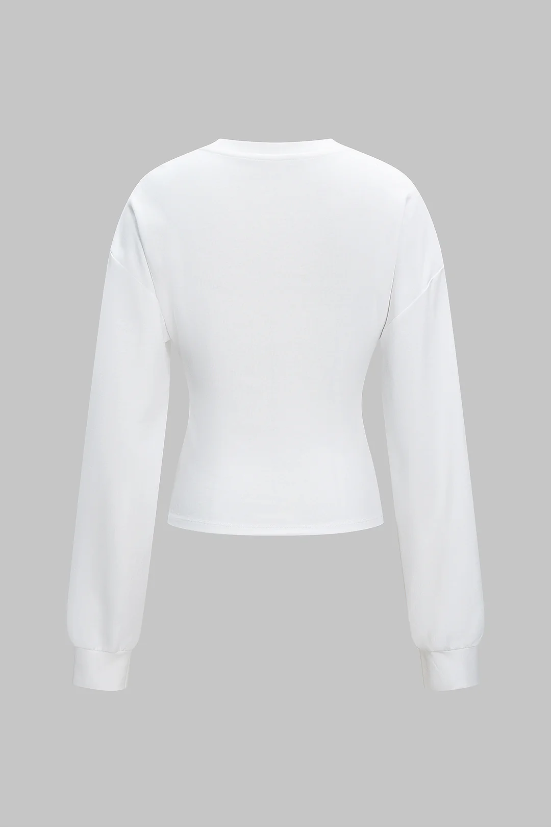 Twist Knot Ruched Long Sleeve Sweatshirt - Flockneti