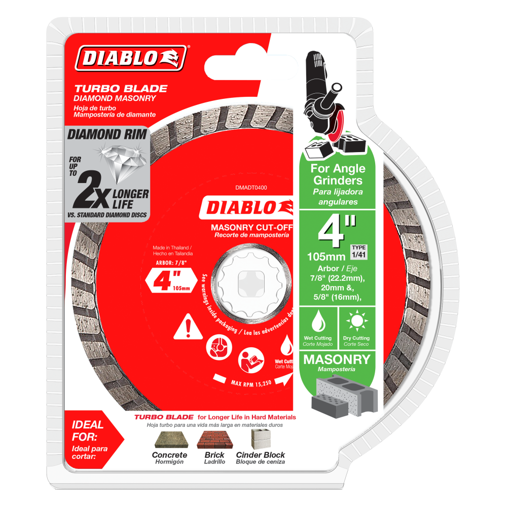 Diablo Tools 4″ Diamond Turbo Cut Off Discs Masonry - Flockneti