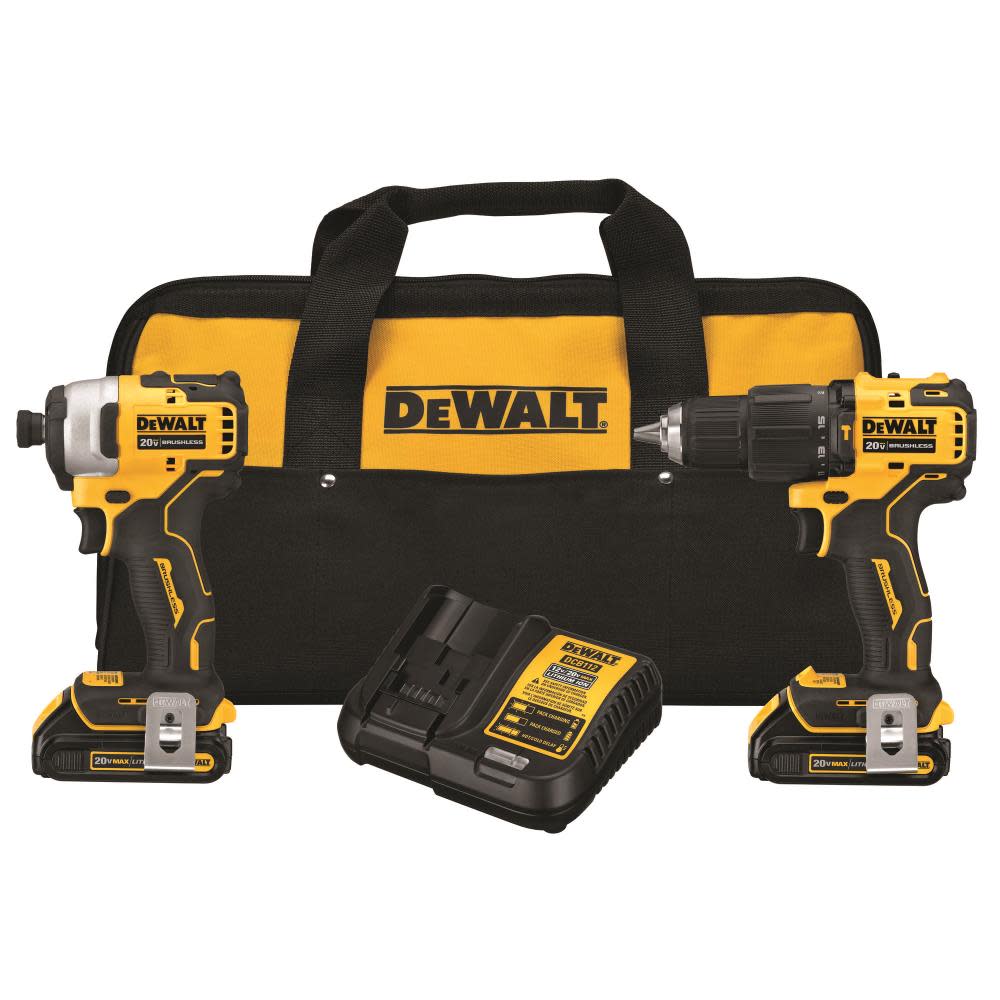 DEWALT ATOMIC 20V MAX 1/2″ Hammer Drill/Driver & 1/4″ Impact Driver Kit - Flockneti