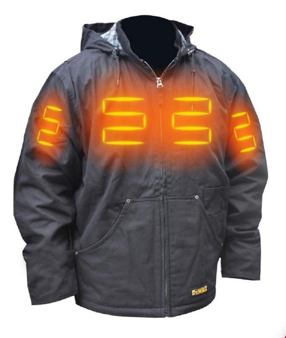 DEWALT Unisex Heated Bare Tool Heavy Duty Work Coat Tobacco Large - Flockneti