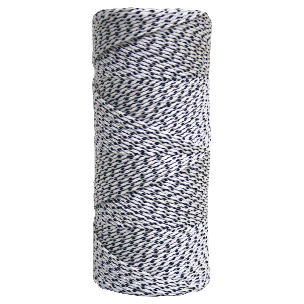 Kraft Tool Co White & Black Bonded Braided Nylon Line – 500 Ft. Tube - Flockneti