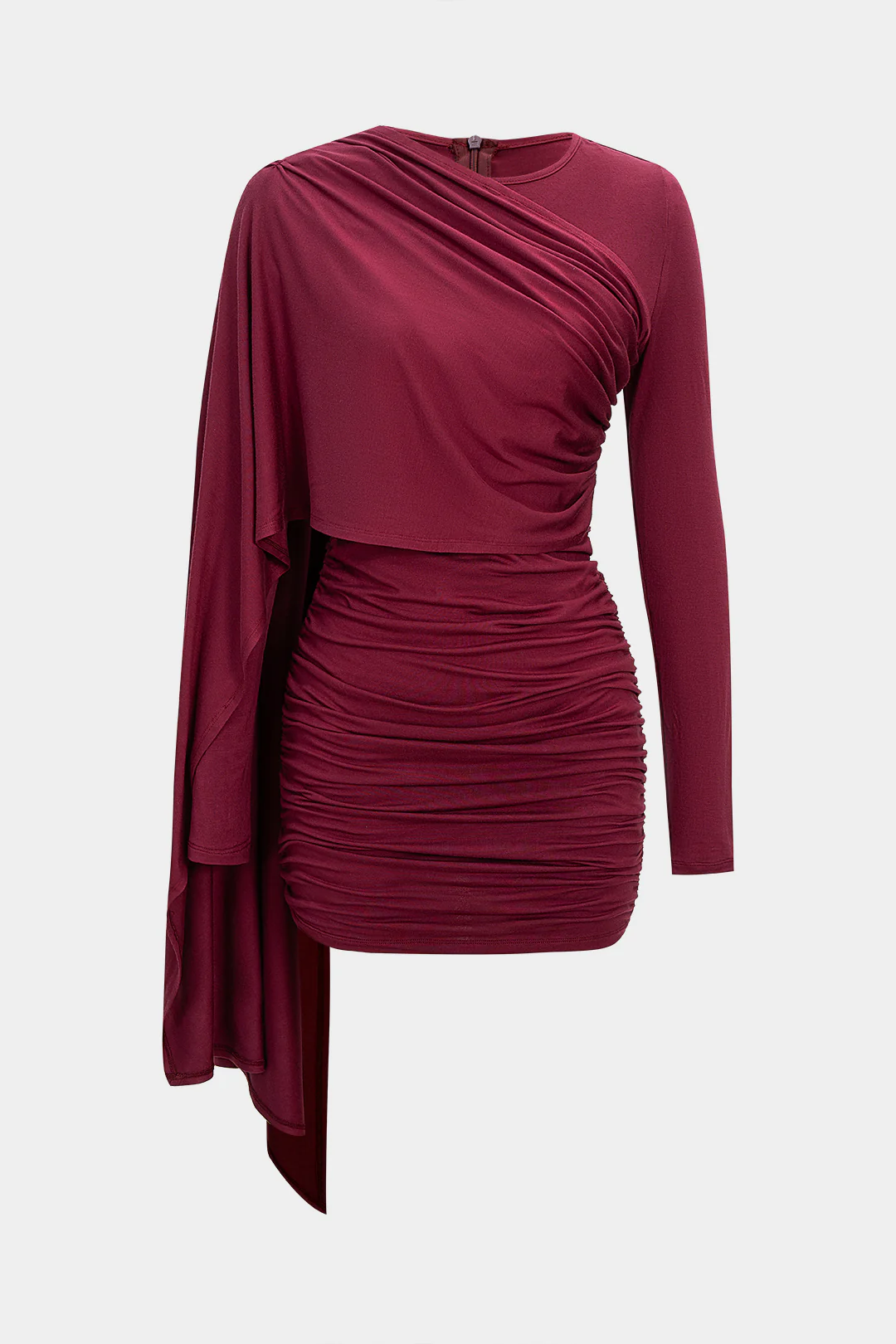 Ruched Long Sleeve Mini Dress - Flockneti
