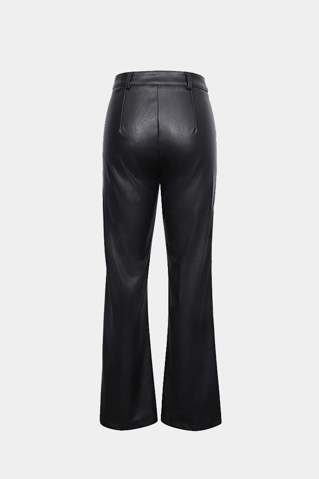 Faux Leather Straight Leg Pants - Flockneti