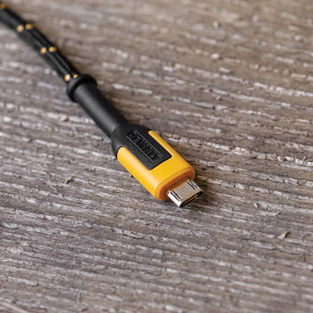 DEWALT Phone Charger Micro USB Reinforced Braided Cable 10′ - Flockneti