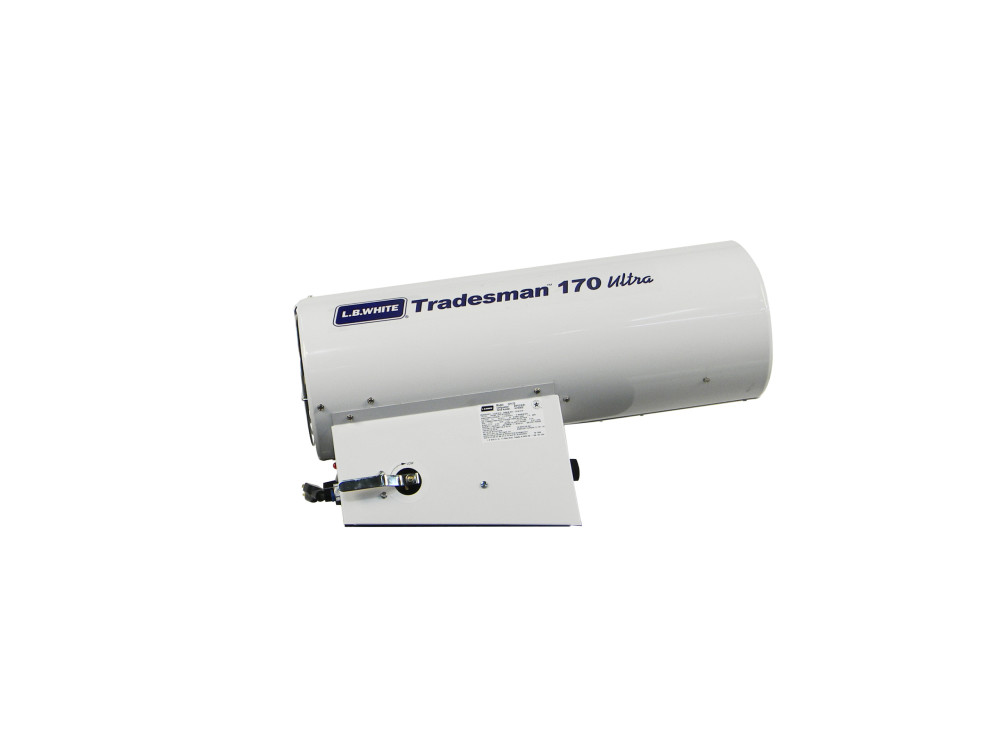 LB White Tradesman 170 Direct Fired 170k BTU Portable Natural Gas Heater with Diagnostic Light - Flockneti