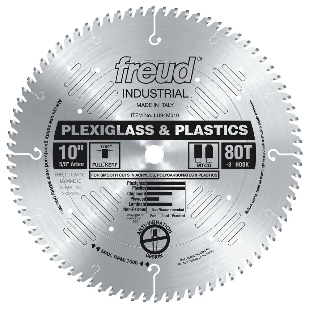 Freud 10″ Blade for Plexiglass/Plastics - Flockneti