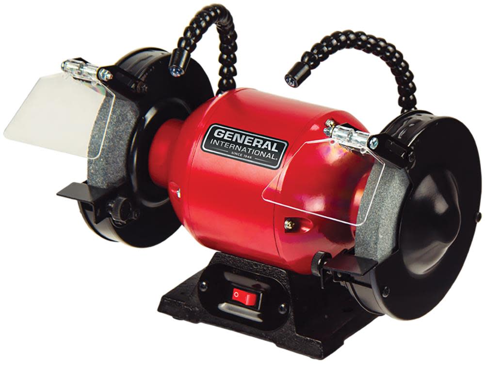 General International Bench Grinder 6″ Twin LED Lights 2 Amp - Flockneti