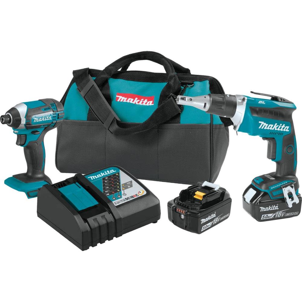 Makita 18V LXT Lithium-Ion Cordless 2-Pc. Combo Kit (5.0Ah) - Flockneti