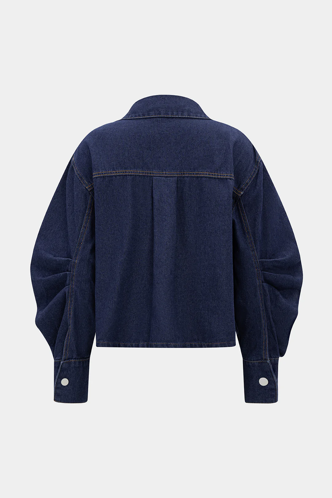 Denim Bow Ruched Outerwear - Flockneti