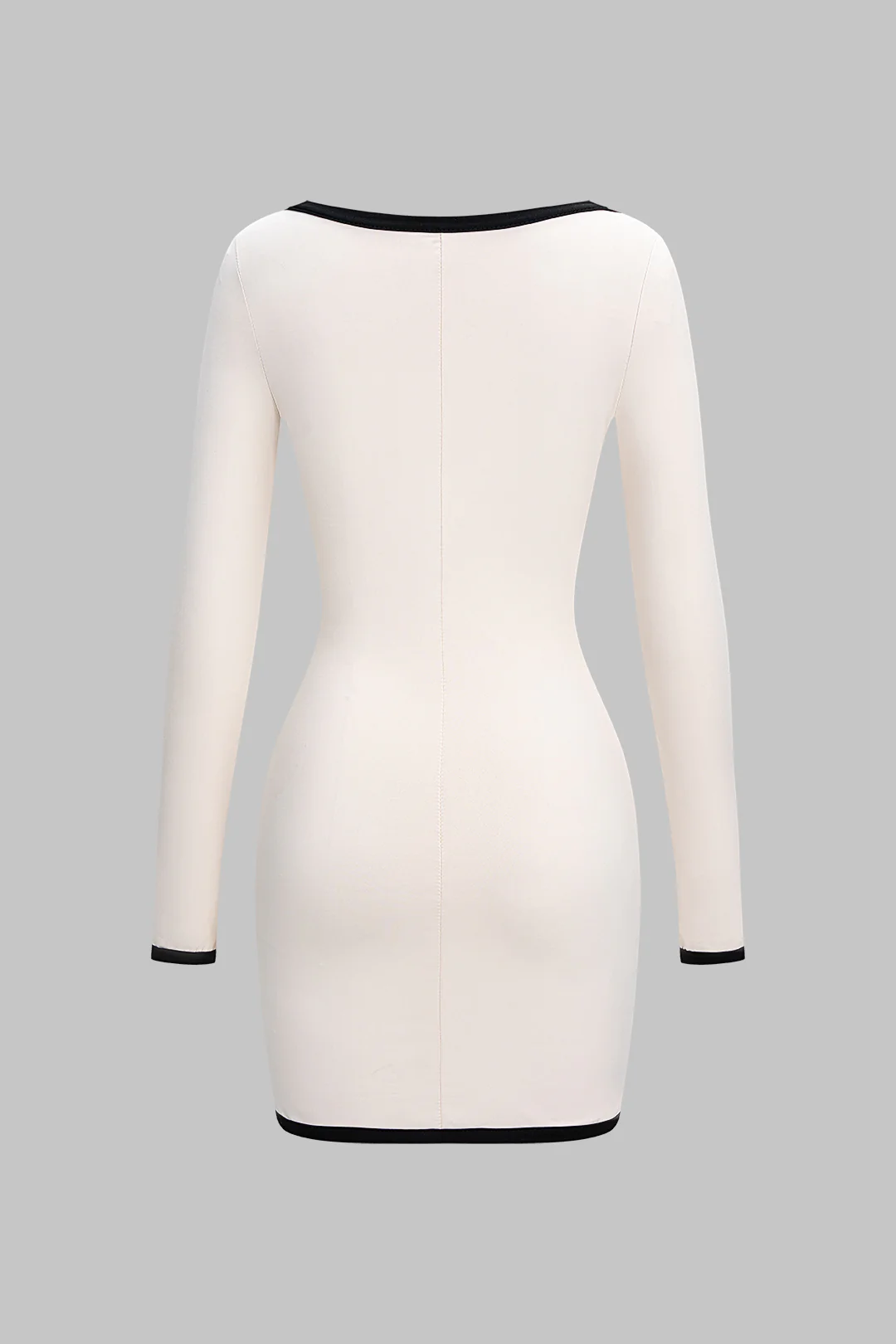 Contrast Long Sleeve Mini Dress - Flockneti