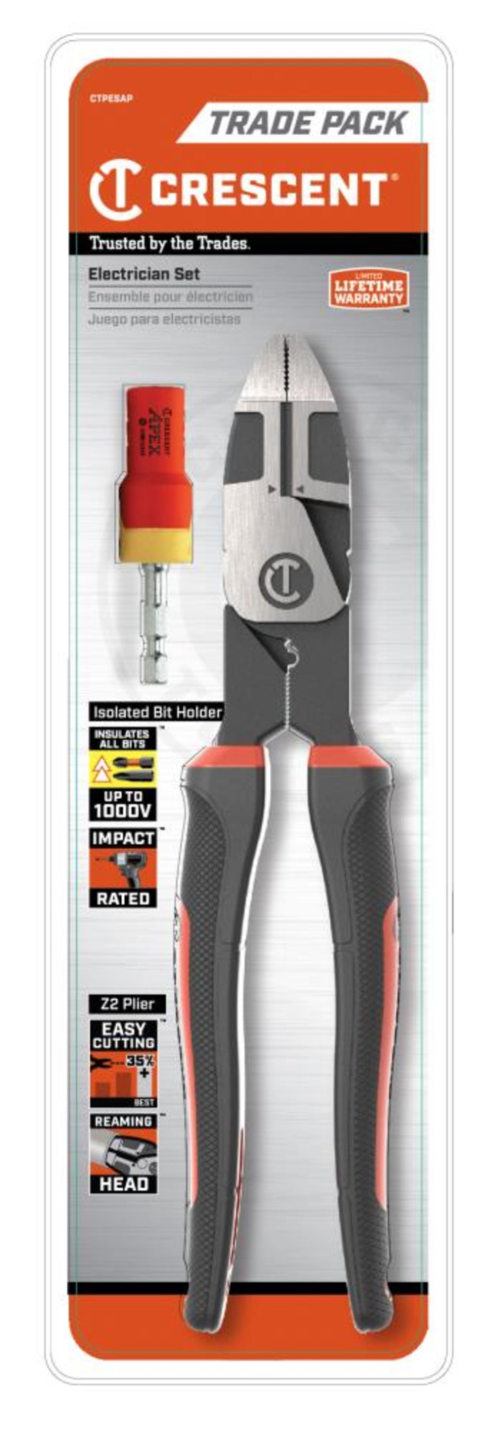Crescent eSHOK GUARD & Plier Electrician Set 2pc - Flockneti