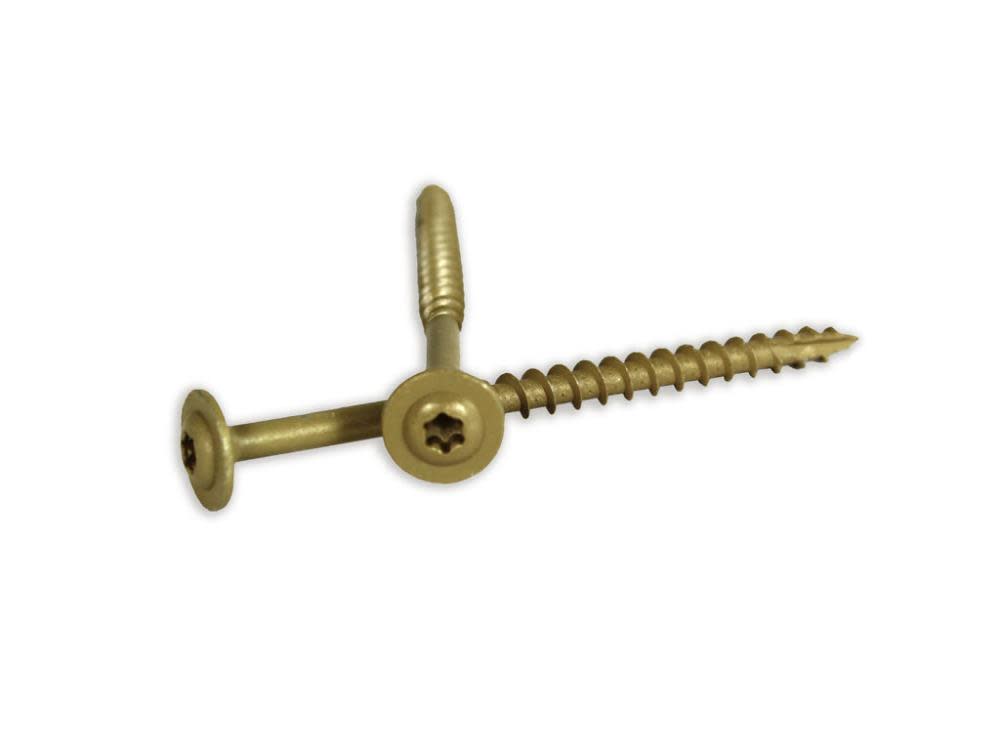 Woodpro #8 x 1-3/4 In. PPG 1000 Hour Golden E-Coat Cabinet Screws 5LB - Flockneti