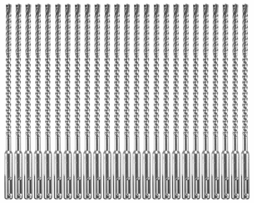 Bosch 25 pc. 1/4 In. x 6 In. x 8-1/2 In. SDS-plus Bulldog Xtreme Carbide Rotary Hammer Drill Bits - Flockneti
