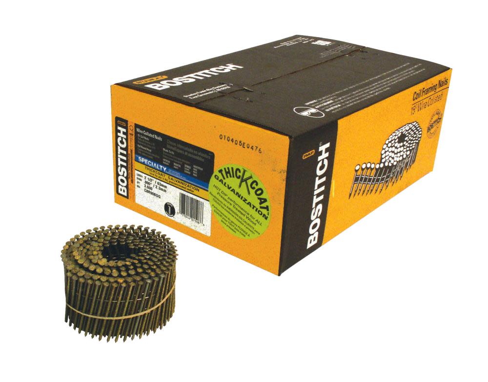 Bostitch 2-1/2 In. .090 Ring Shank Galvanized Coil Siding Nail - Flockneti
