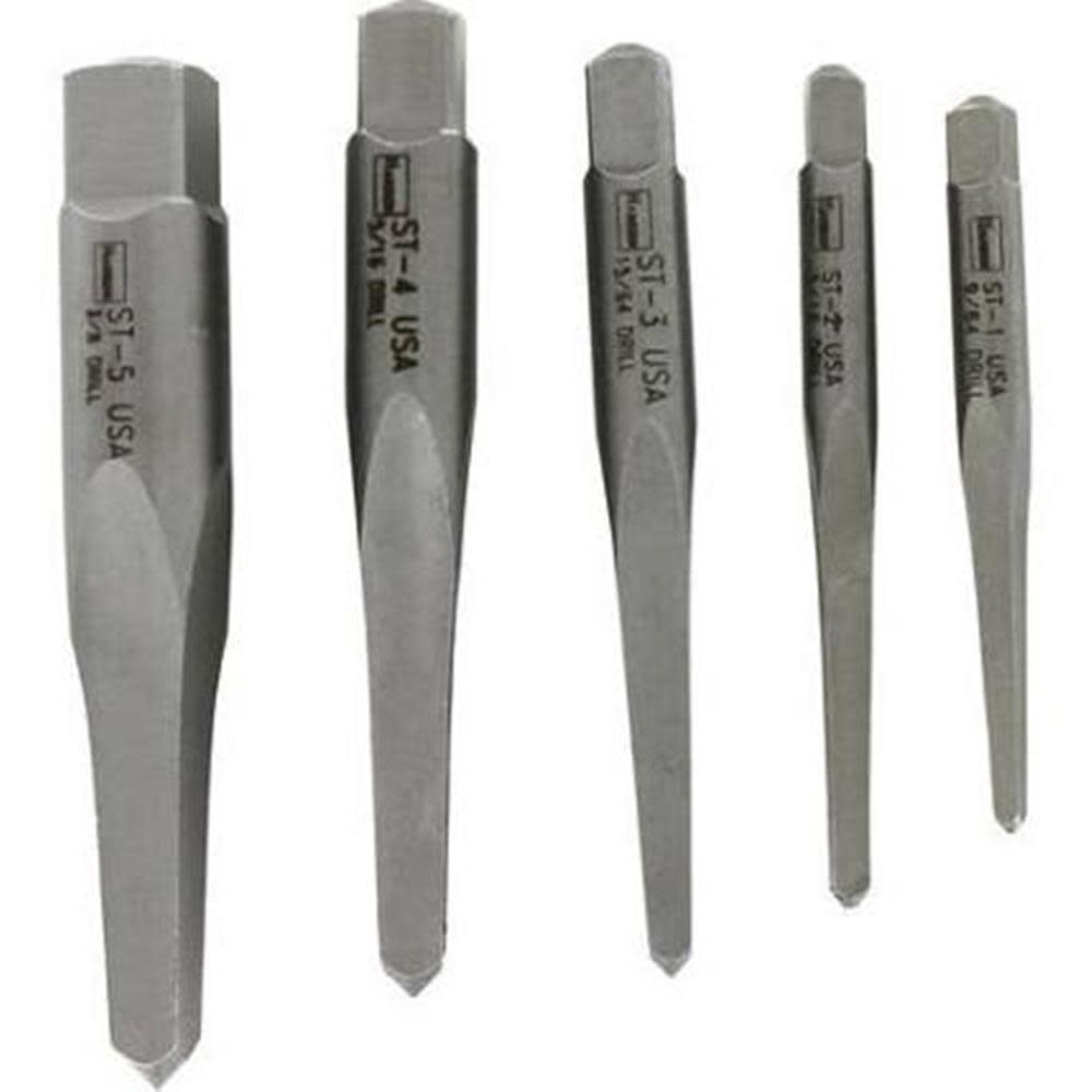 Irwin 5 Pc. Straight Flute Screw Extractor Set - Flockneti