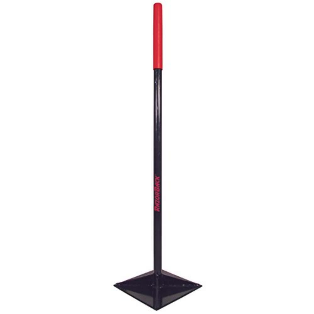 Razorback 10″ x 10″ Steel Tamper with 43″ Cushion Grip Handle - Flockneti