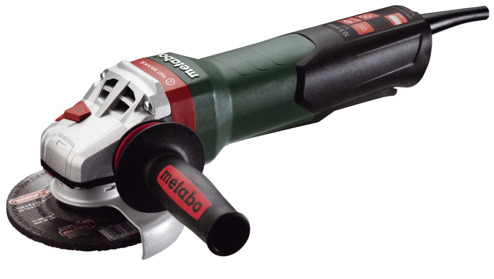 Metabo WPB12-125Quick 5In Angle Grinder with Brake Non-Locking Paddle Switch - Flockneti