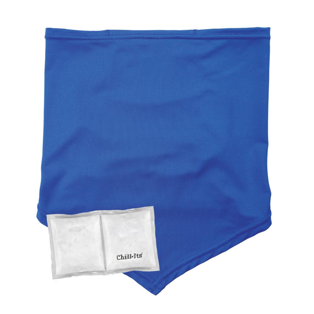 Ergodyne Chill Its 6482 Cooling Neck Gaiter Bandana with Pocket Blue & Ice Packs - Flockneti