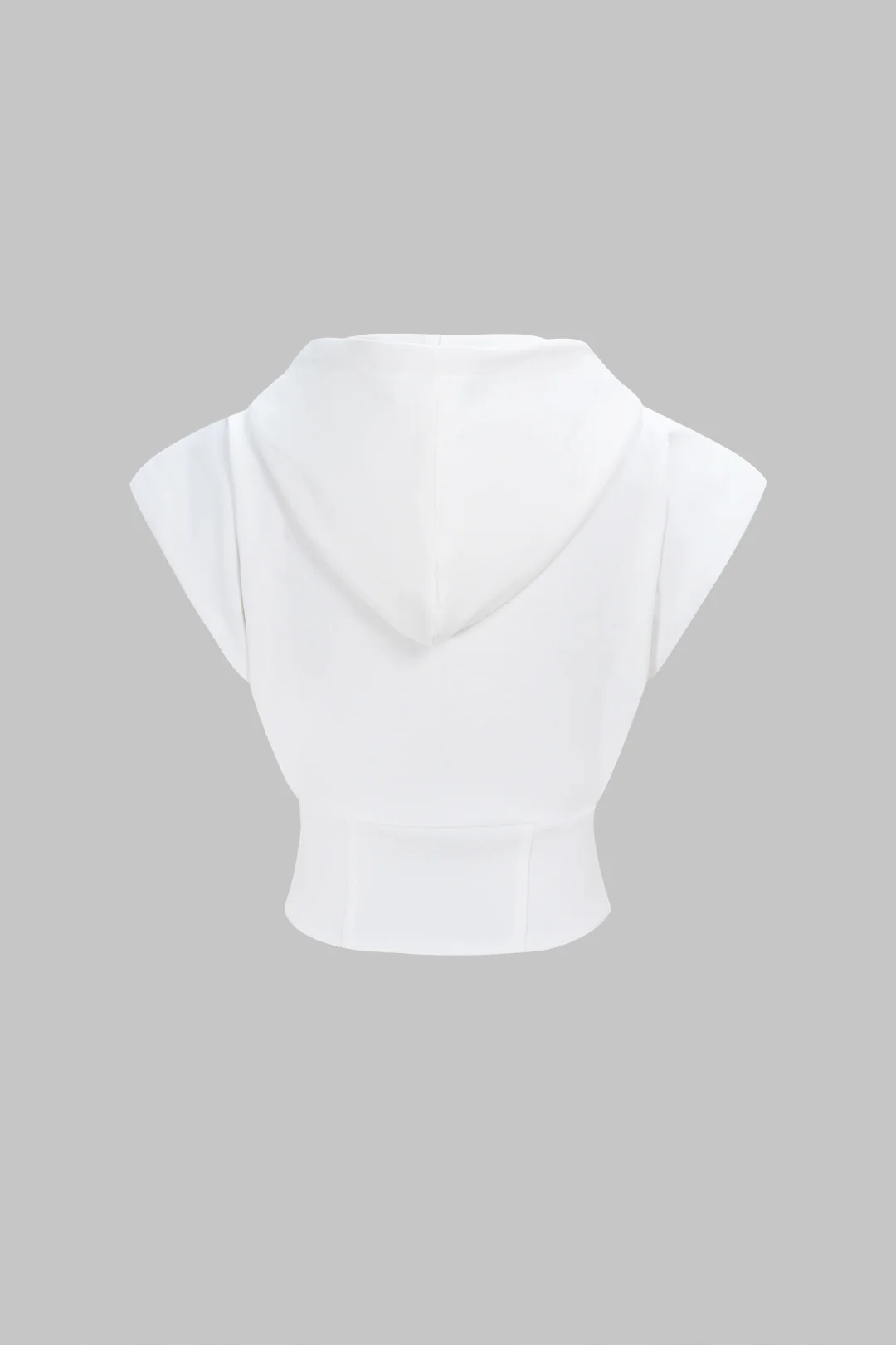 Zipper Drawstring Sleeveless Hoodie - Flockneti