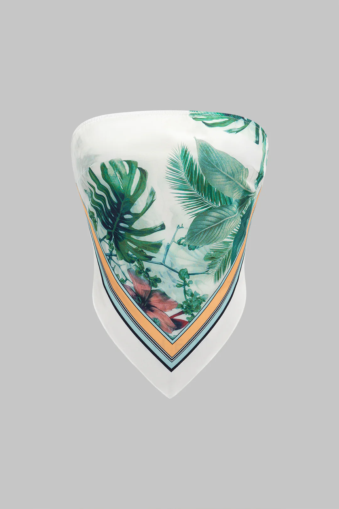 Tropical Leaves Print Tube Top - Flockneti