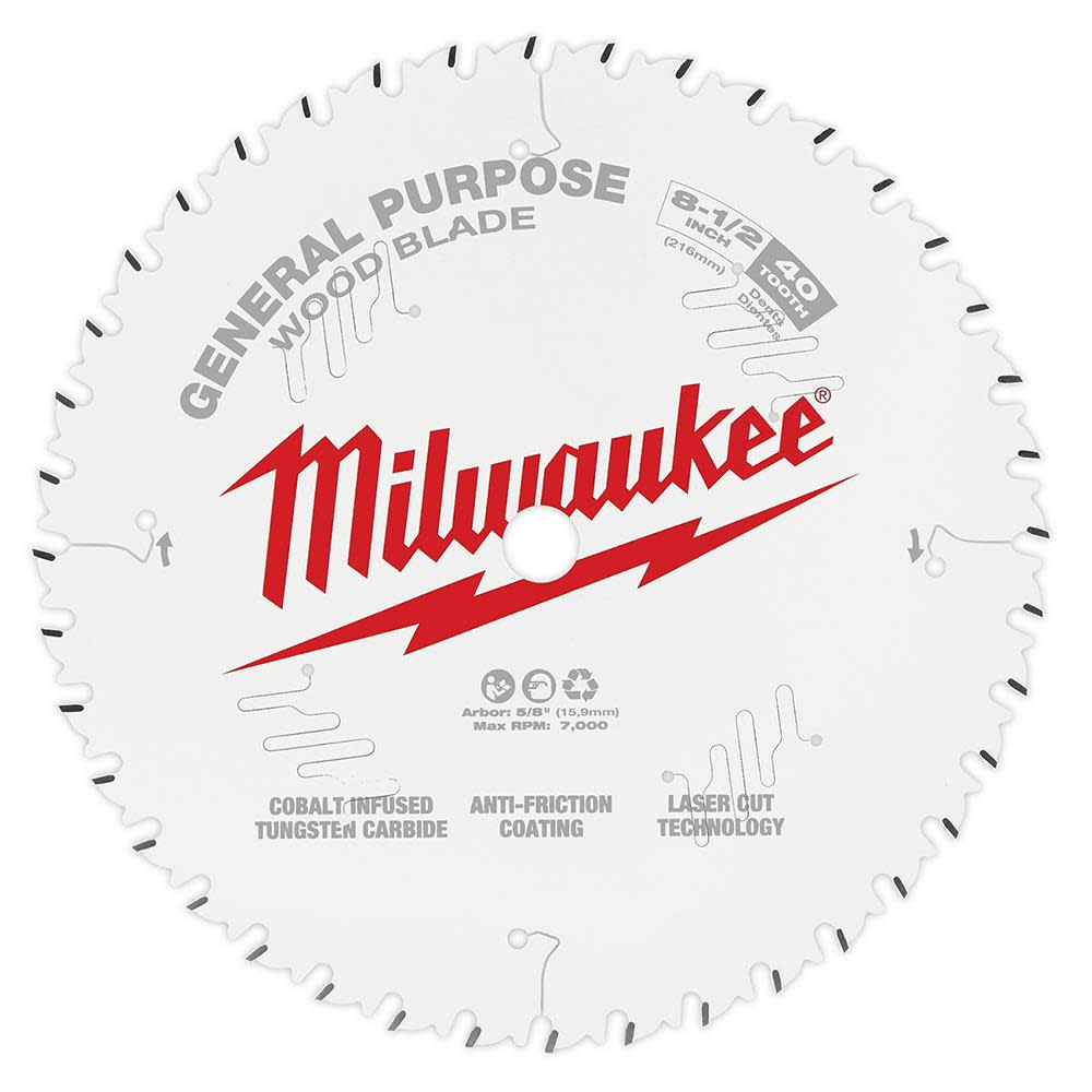 Milwaukee 8-1/2 in. 40T General Purpose Circular Saw Blade - Flockneti