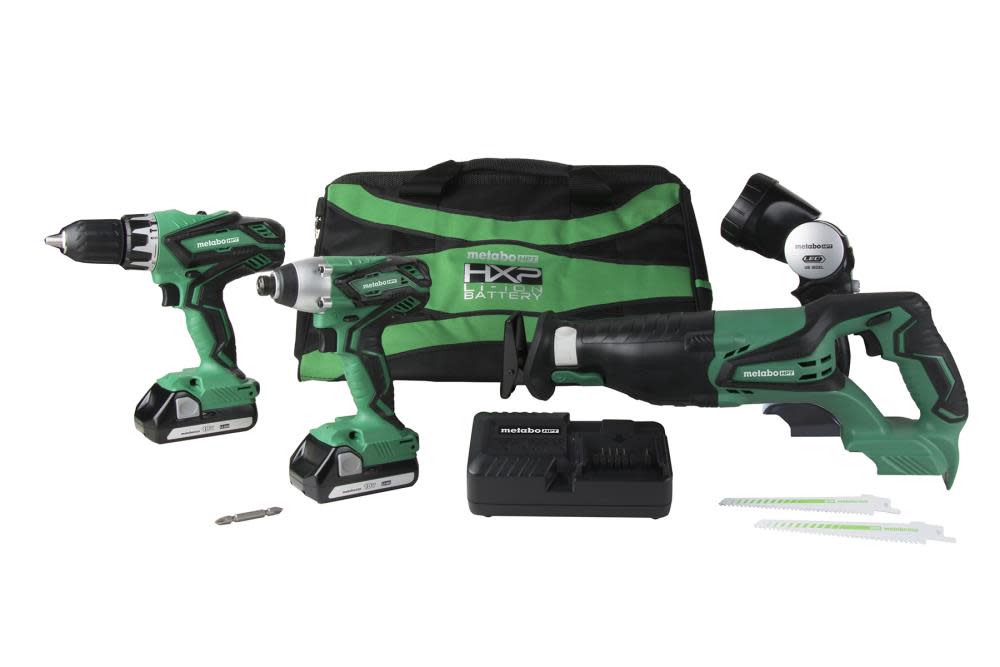 Metabo HPT 18V Lithium Ion 4-Piece Combo Kit - Flockneti