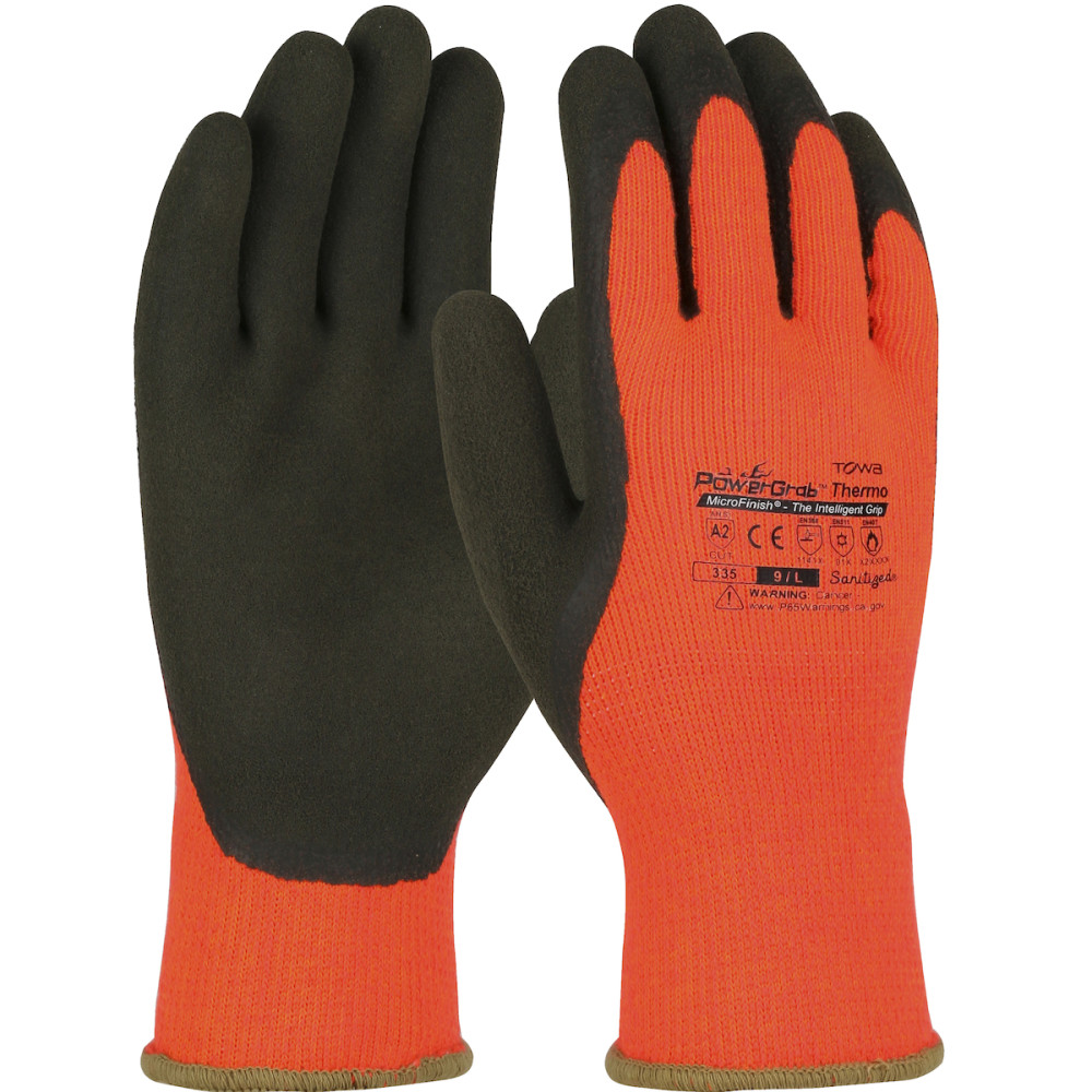 Protective Industrial Products Gloves Hi-Vis Orange PowerGrab Thermo Acrylic Terry XL - Flockneti
