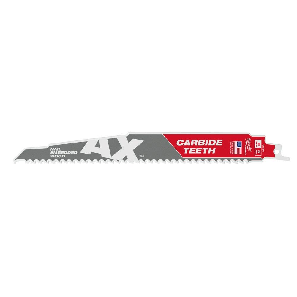 Milwaukee 9 in. 5 TPI The Ax Carbide Teeth SAWZALL Blades 3PK - Flockneti