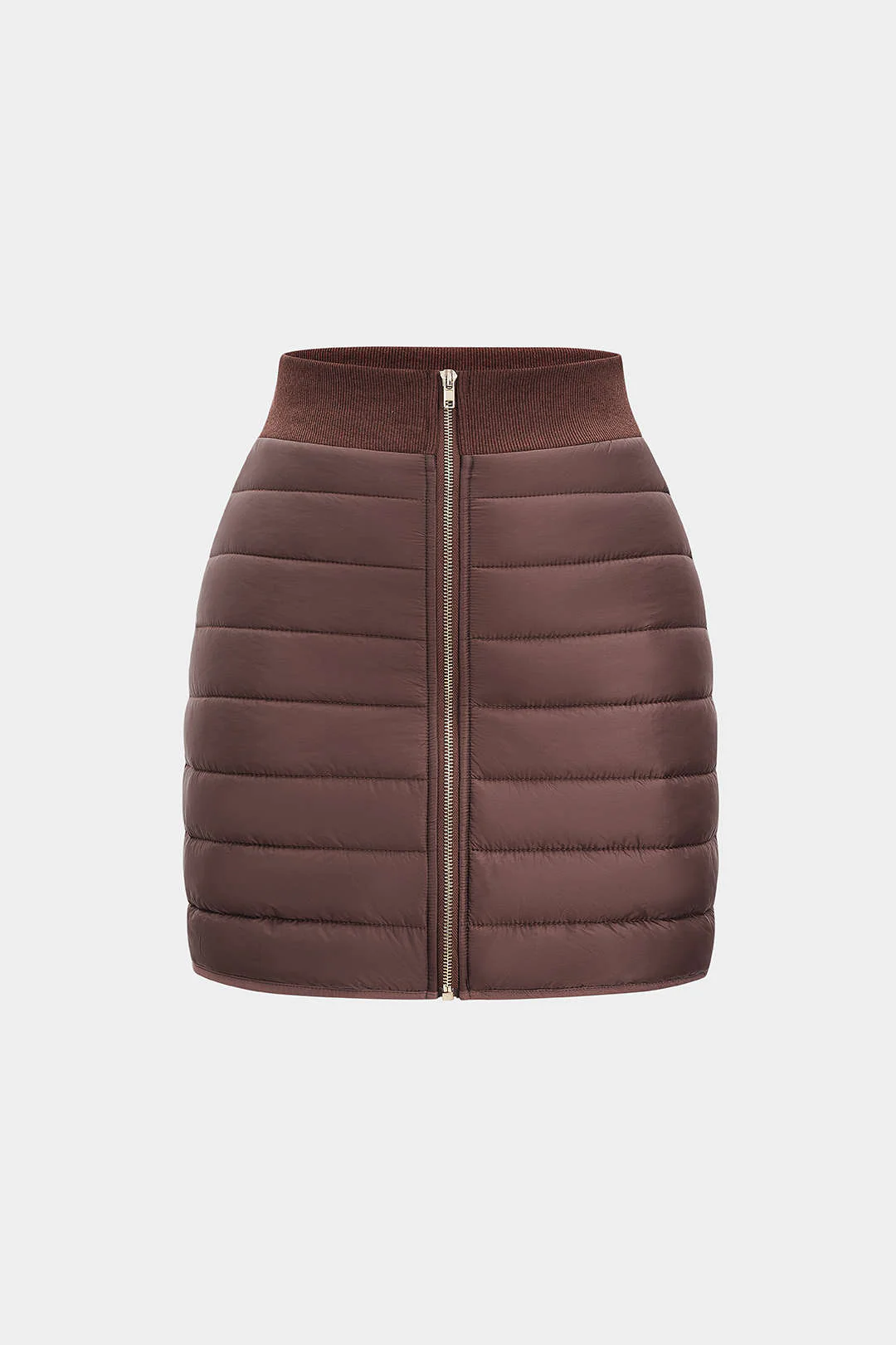 Patchwork Quilted Zipper A-Line Skirt - Flockneti