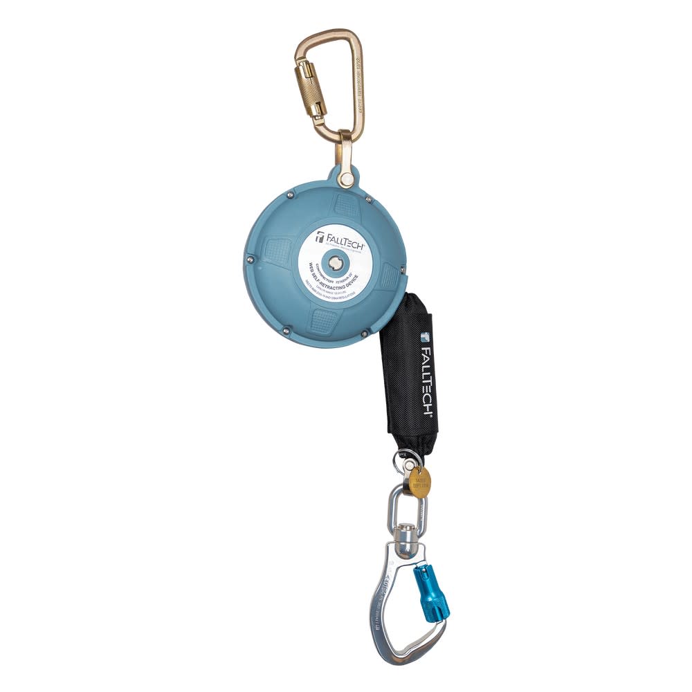 Falltech 20′ Contractor Web Single Leg SRL with Carabiner - Flockneti