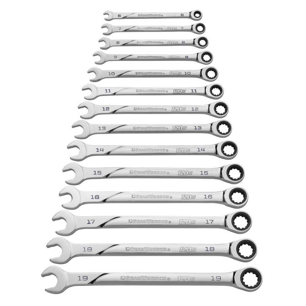 GEARWRENCH 14 Pc 120XP Universal Spline XL Ratcheting Combination Metric Wrench Set - Flockneti