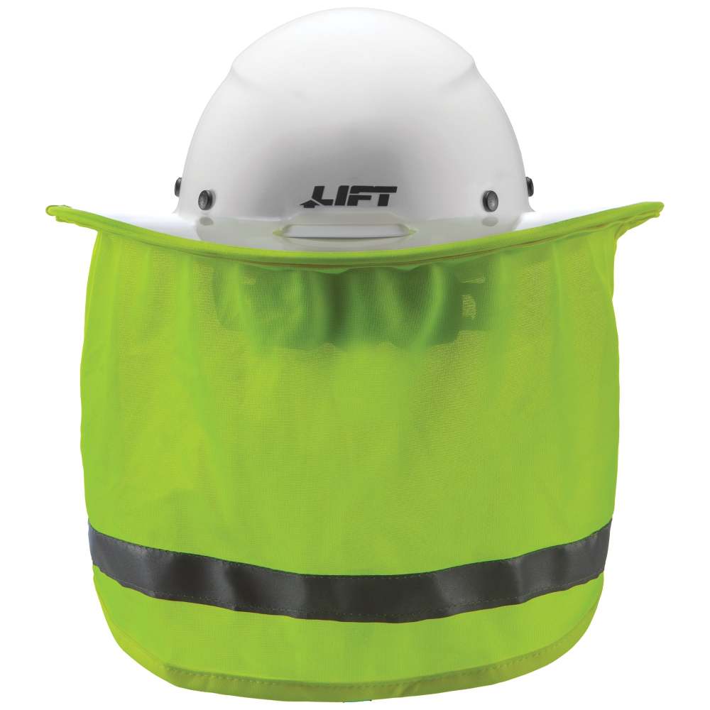 Lift Safety DAX Cap Style Hi-Viz Yellow Sunshade - Flockneti