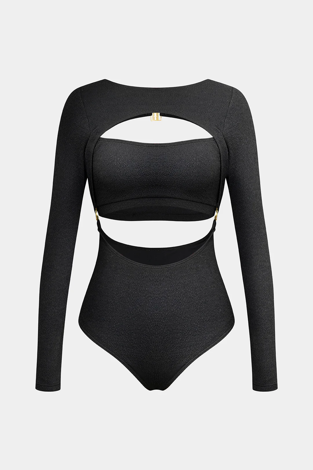 Solid Hollow Out Bikini Set - Flockneti