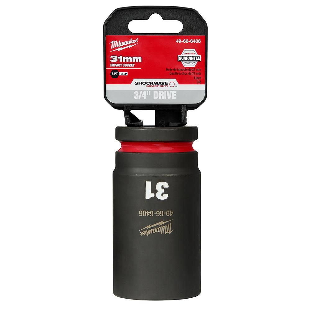 Milwaukee SHOCKWAVE Impact Duty Socket 3/4″ Drive 31MM Deep 6 Point - Flockneti