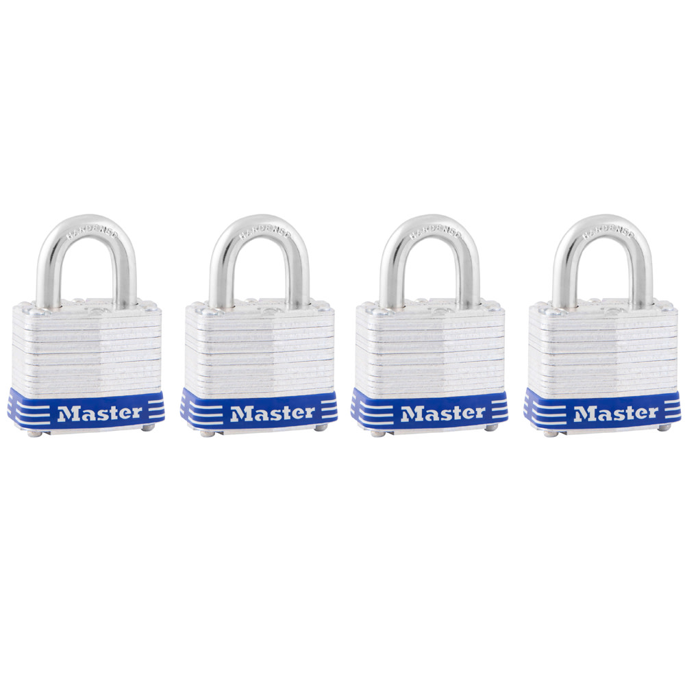 Master Lock Padlock 1 9/16″ Keyed Alike Tumbler 4pk - Flockneti