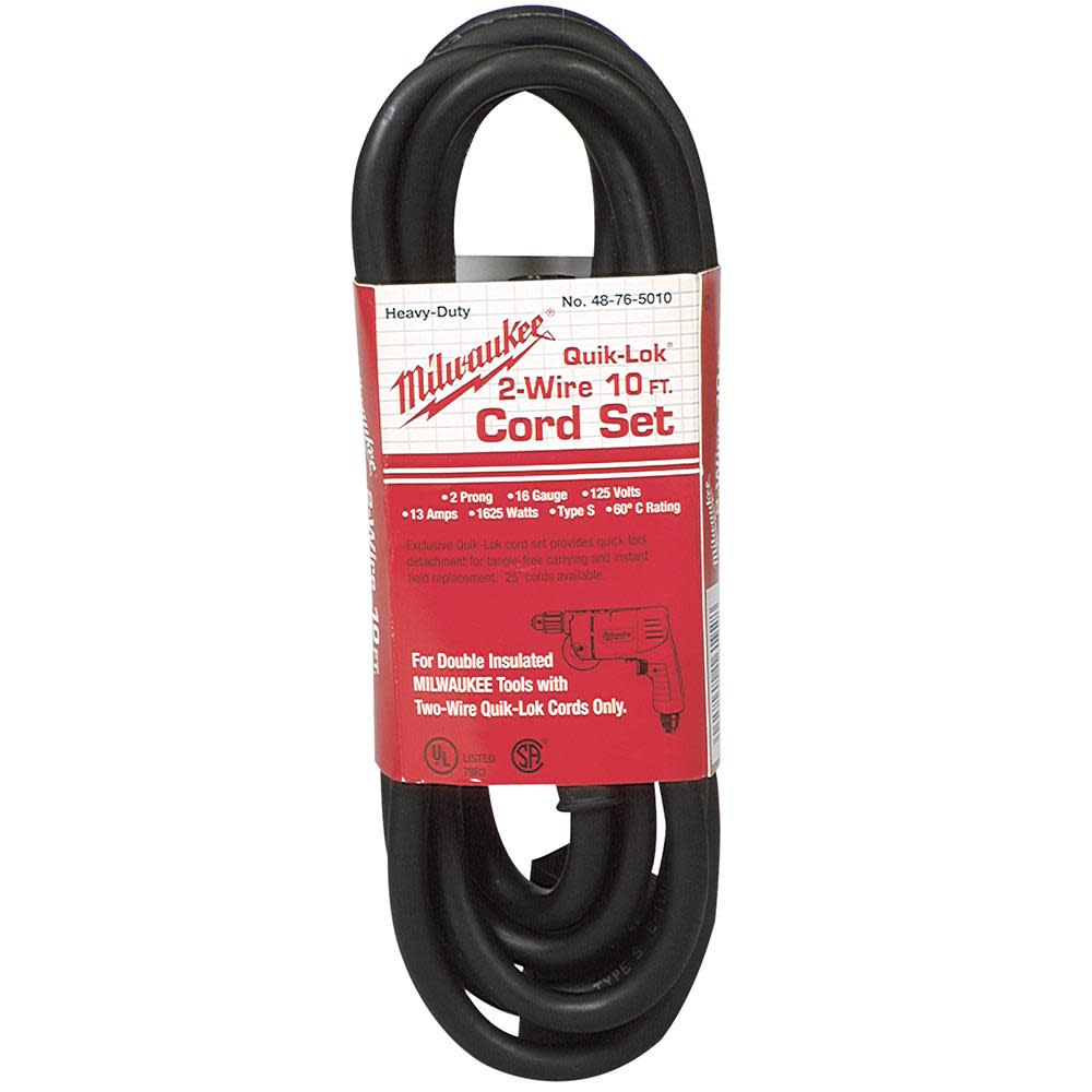 Milwaukee 10 ft. 2-Wire Quik-Lok with Twist Lock Plug Cord - Flockneti