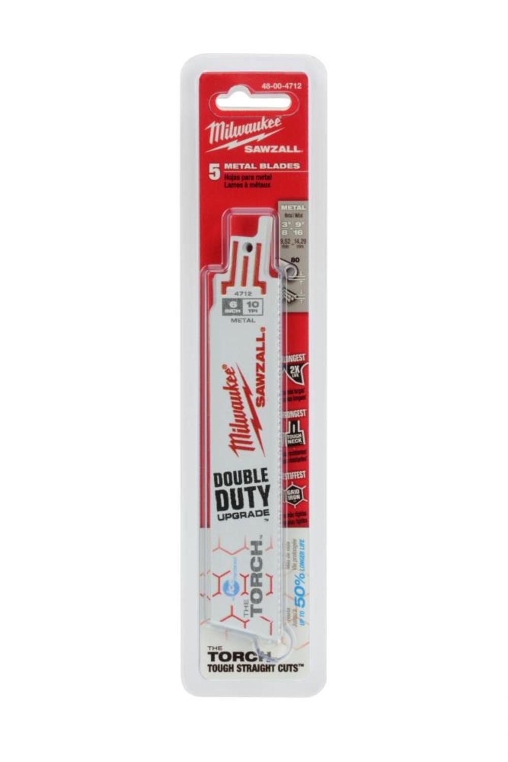 Milwaukee 6 in. 10 TPI THE TORCH Ice Hardened SAWZALL Blades 5PK - Flockneti