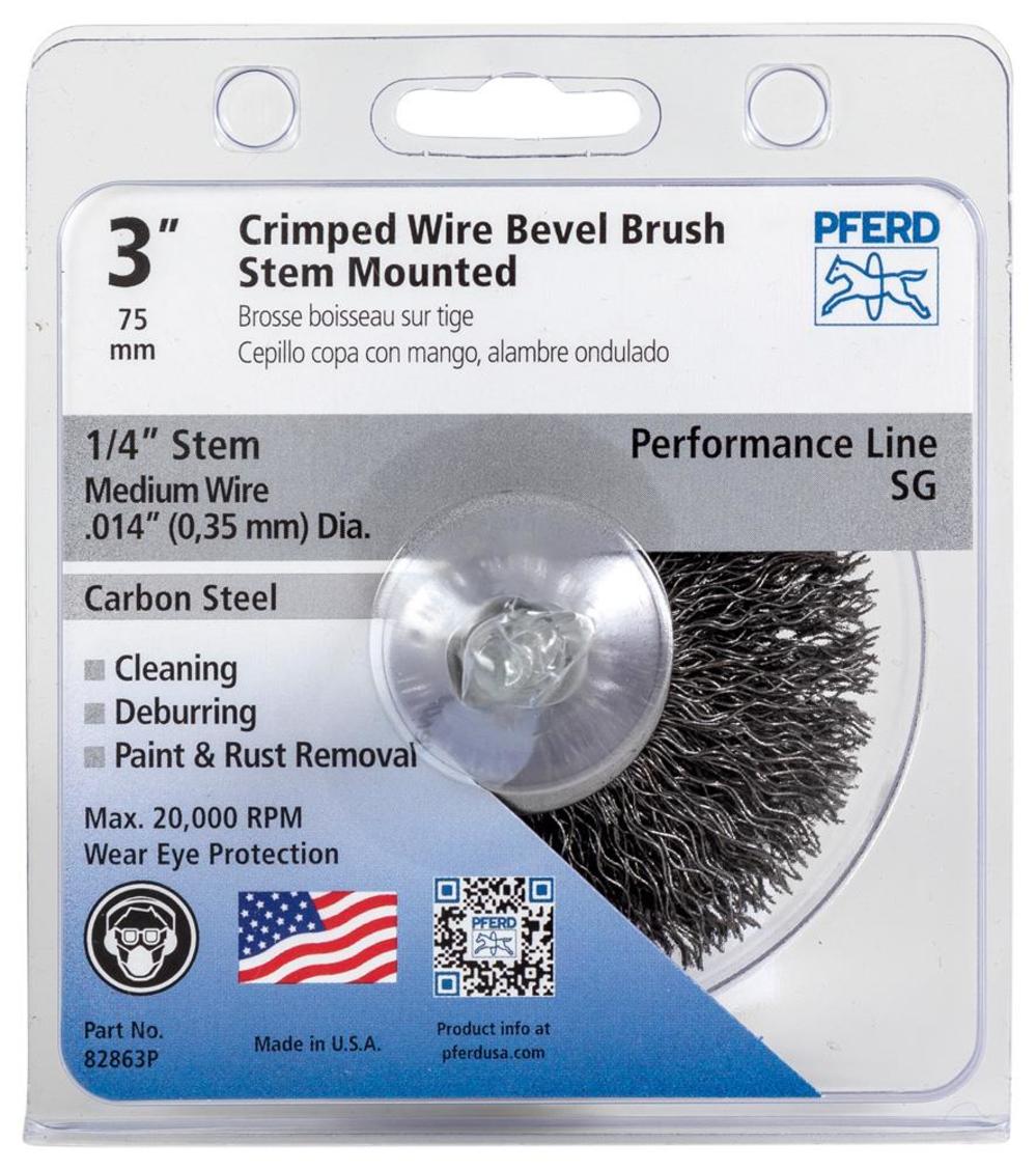 Pferd P.O.P. 3″ Mtd Flared Cup Brush – .014 CS Wire 1/4″ Shank - Flockneti