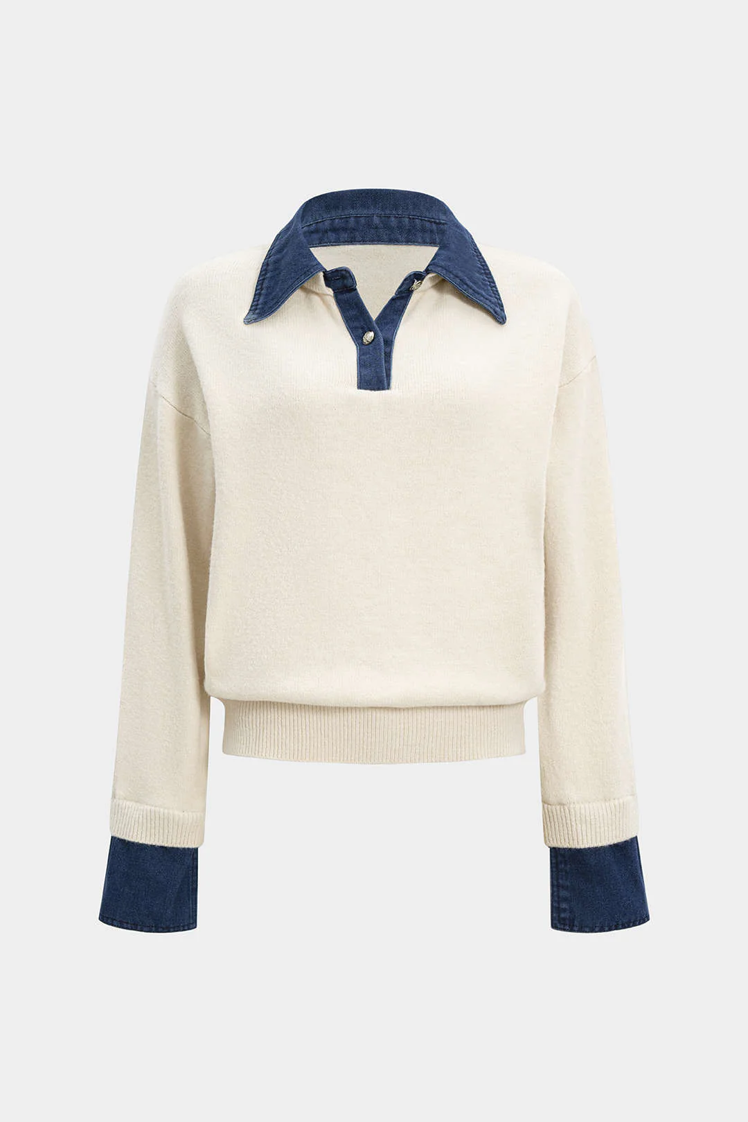 Sweater Patchwork Long-Sleeve Top - Flockneti