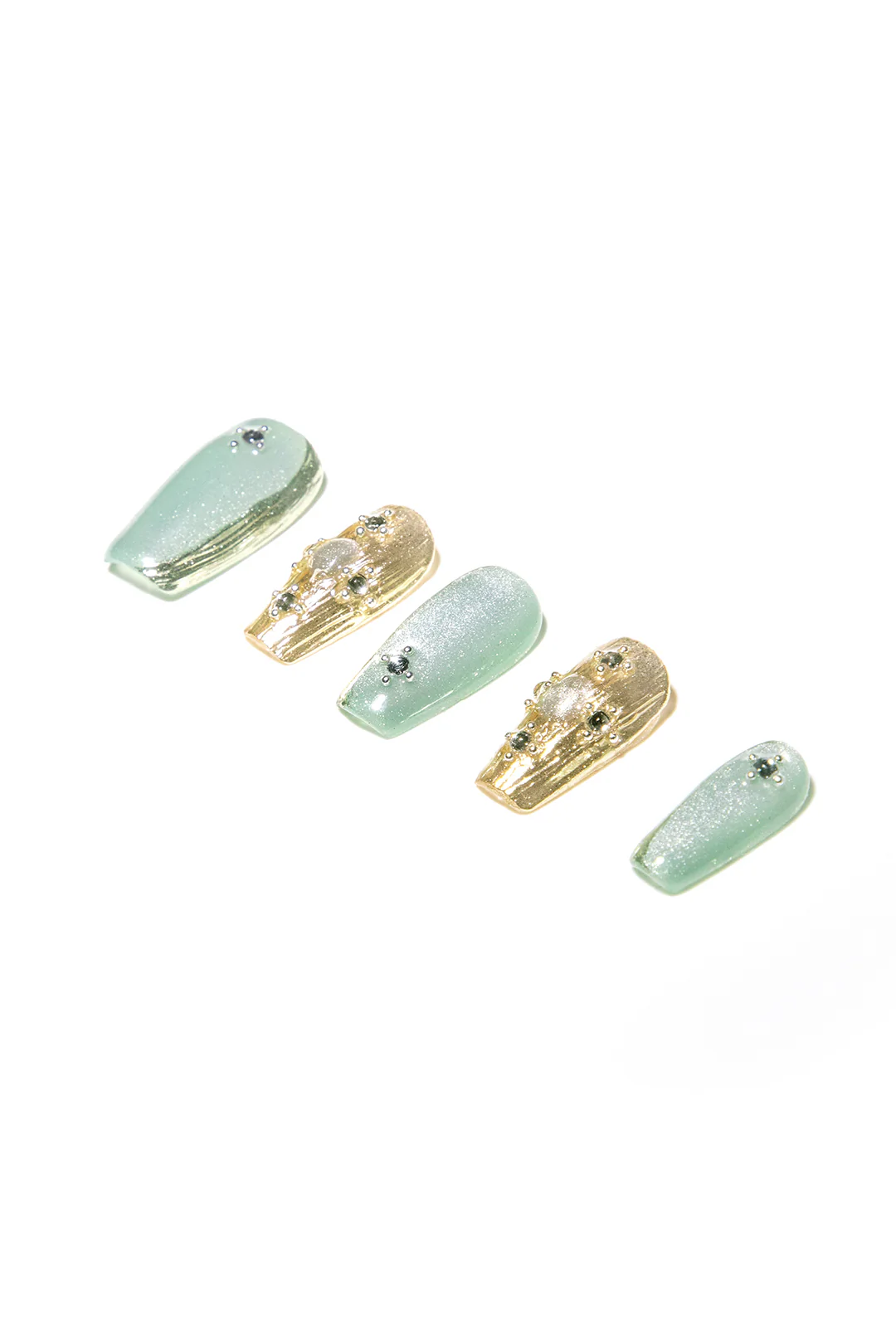 Cat Eye Rhinestone Press-On Nails - Flockneti
