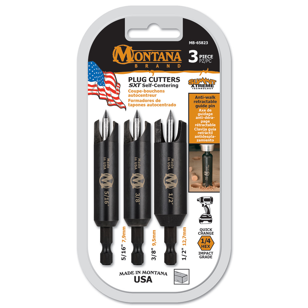 Montana Brand Tools Self Centering Wood Plug Cutters 3pc - Flockneti