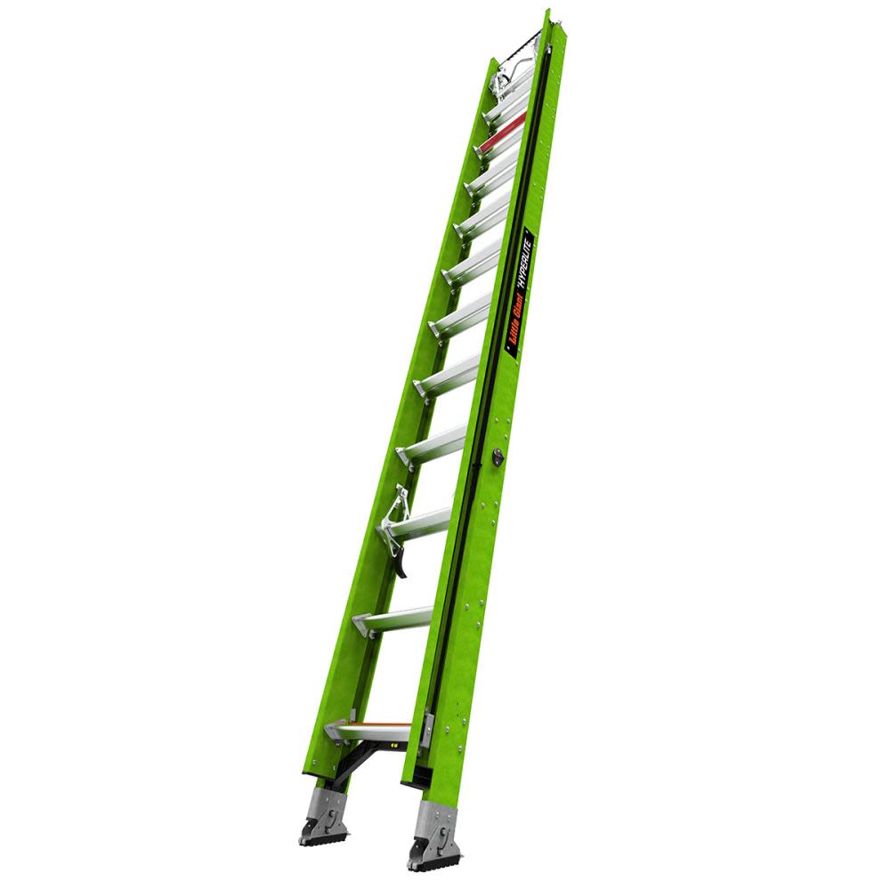 Little Giant Safety HyperLite 24 Ft. – IAA Fiberglass Extension Ladder with CH V-Rung and Claw - Flockneti