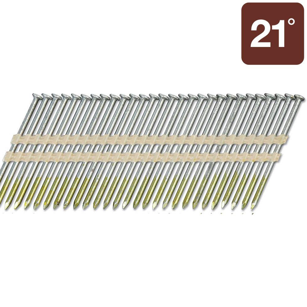 Metabo HPT 3″ x .131 Brite Smooth Full Round Head Basic Plastic Strip Framing Nails 4000 Nails - Flockneti