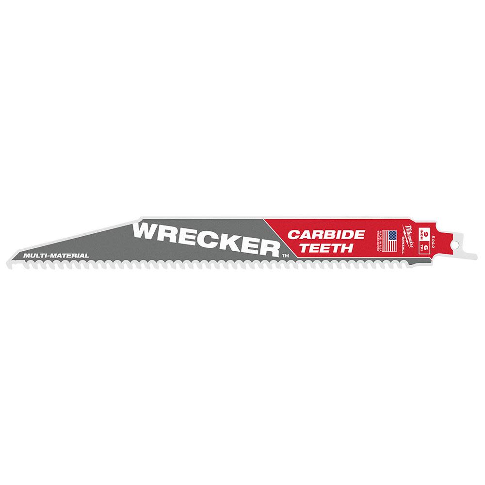 Milwaukee 9″ 6 TPI THE WRECKER with Carbide Teeth SAWZALL Blade 1PK - Flockneti