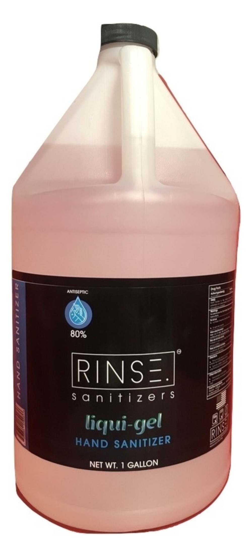Rinse Sanitizer Liquid Gel 80% Alcohol 1 Gallon with Pump - Flockneti