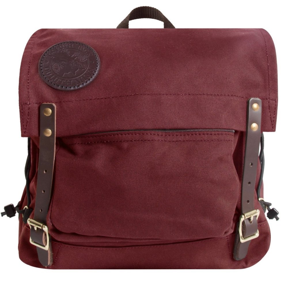 Duluth Pack 17 Liter Capacity Burgundy Canvas Front Portage Pack - Flockneti