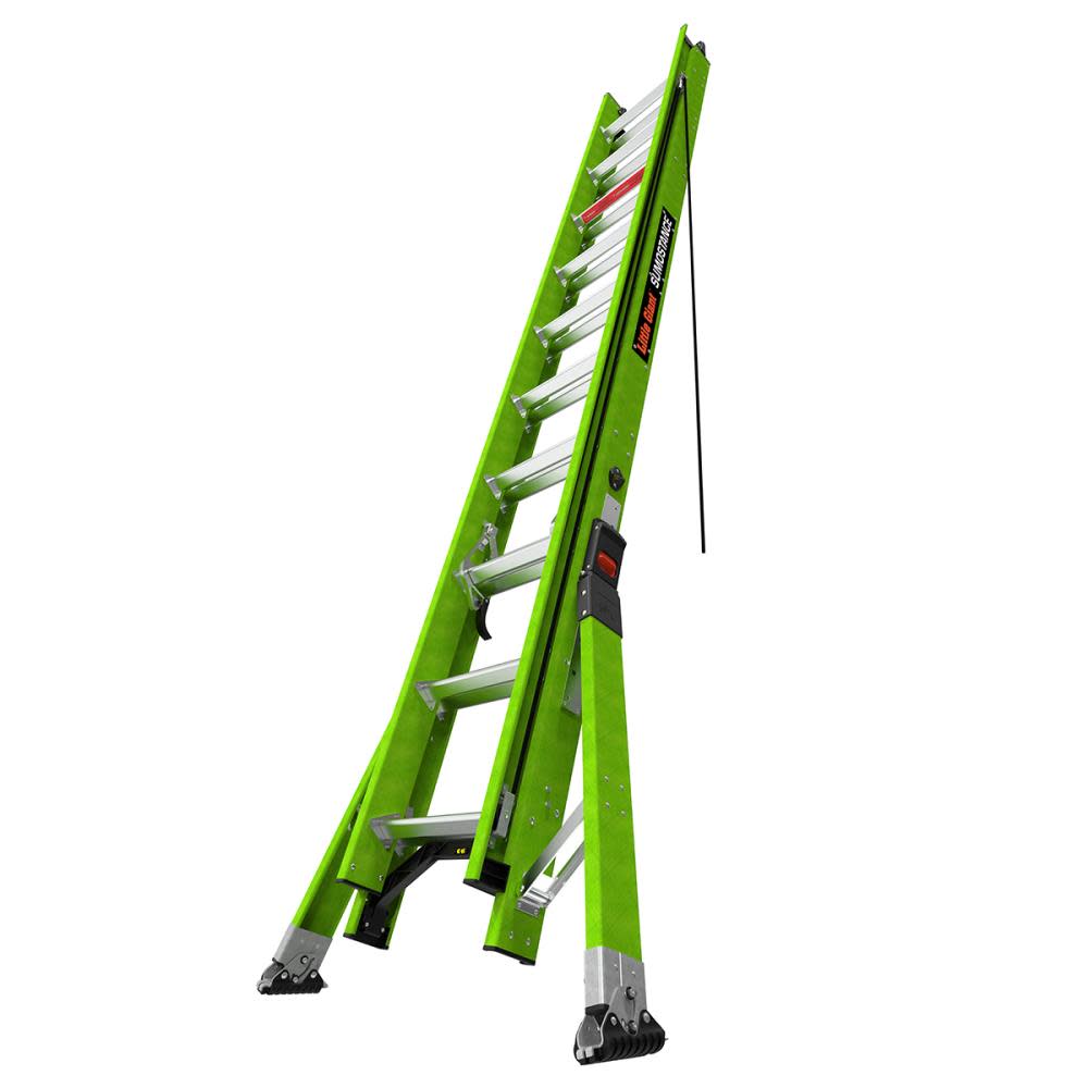Little Giant Safety HyperLite SumoStance 20 ft Type IAA Fiberglass Extension Ladder - Flockneti